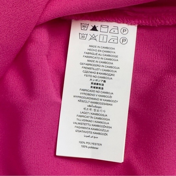 MICHAEL Michael Kors Off the Shoulder Hot Pink Peasant Blouse - Size Small - Picture 7 of 9